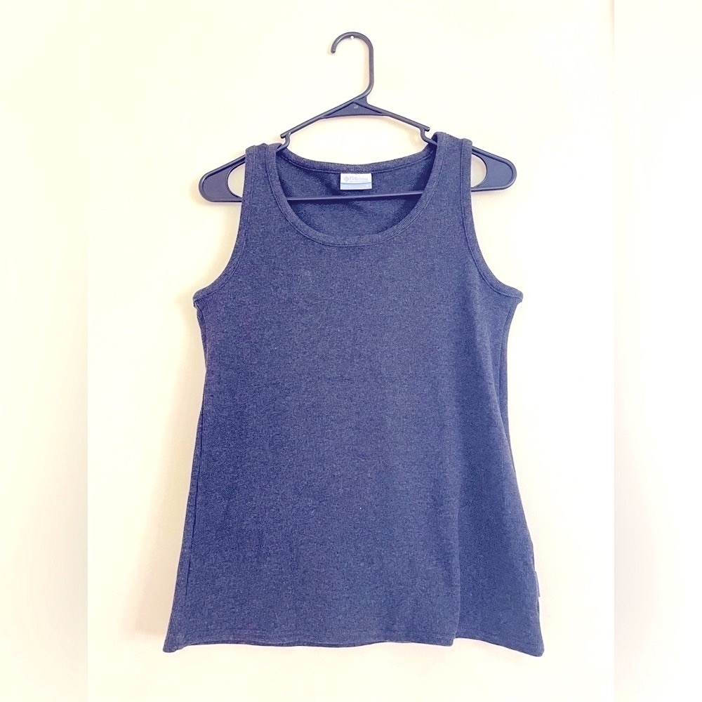 Columbia Gray Tank Top Thick Ribbed Sleeveless Size Small Hiking Outdoor Shirt